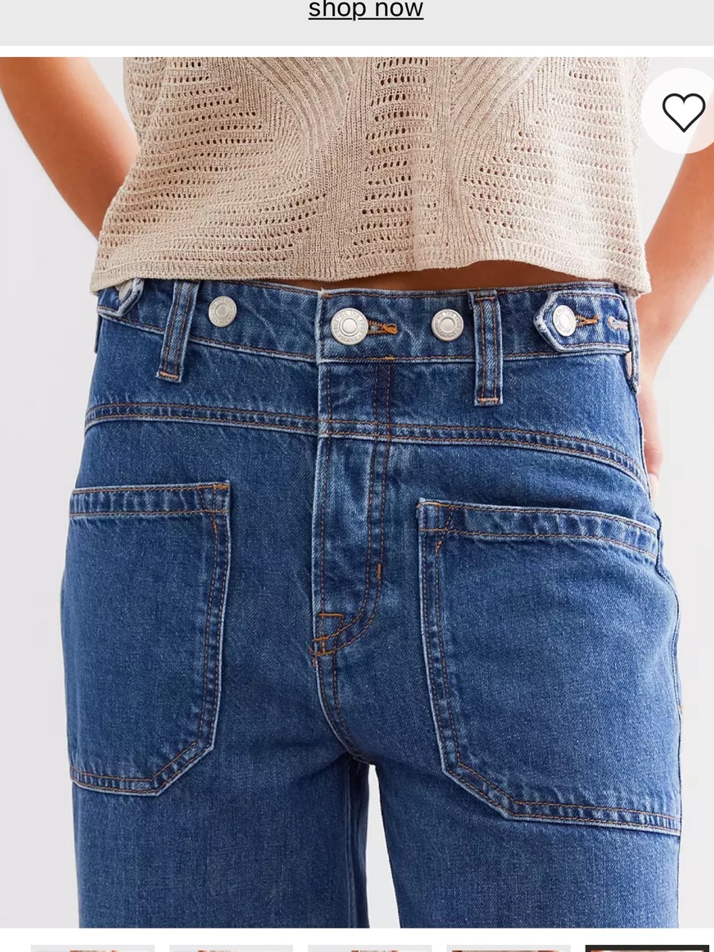 🆕 Free People Palmer Wide Leg Cuffed Jean size 28 - Picture 6 of 14
